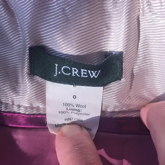 J Crew Purple Wool Pencil Skirt - Picture 3 of 3